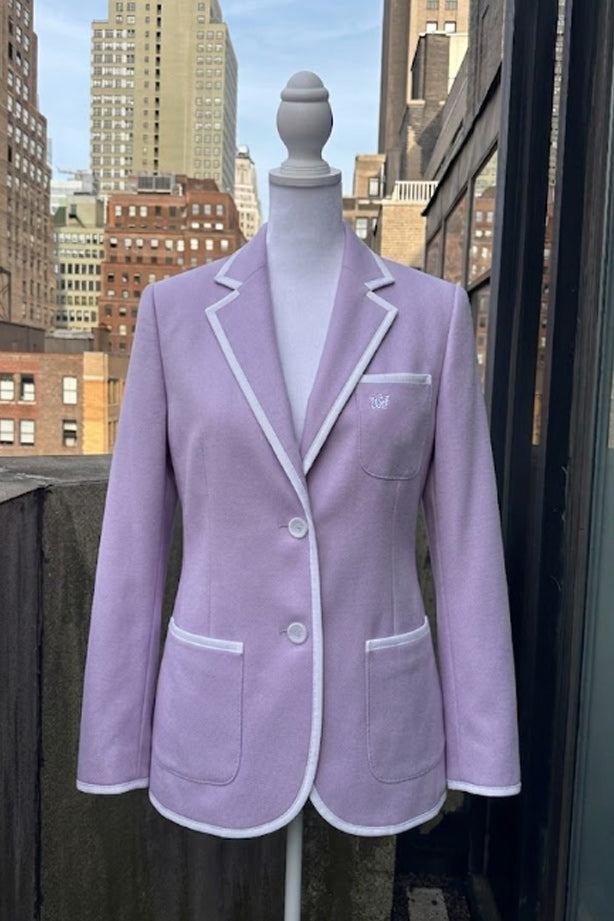 BASK Women's Lavender & White Towelling Blazer